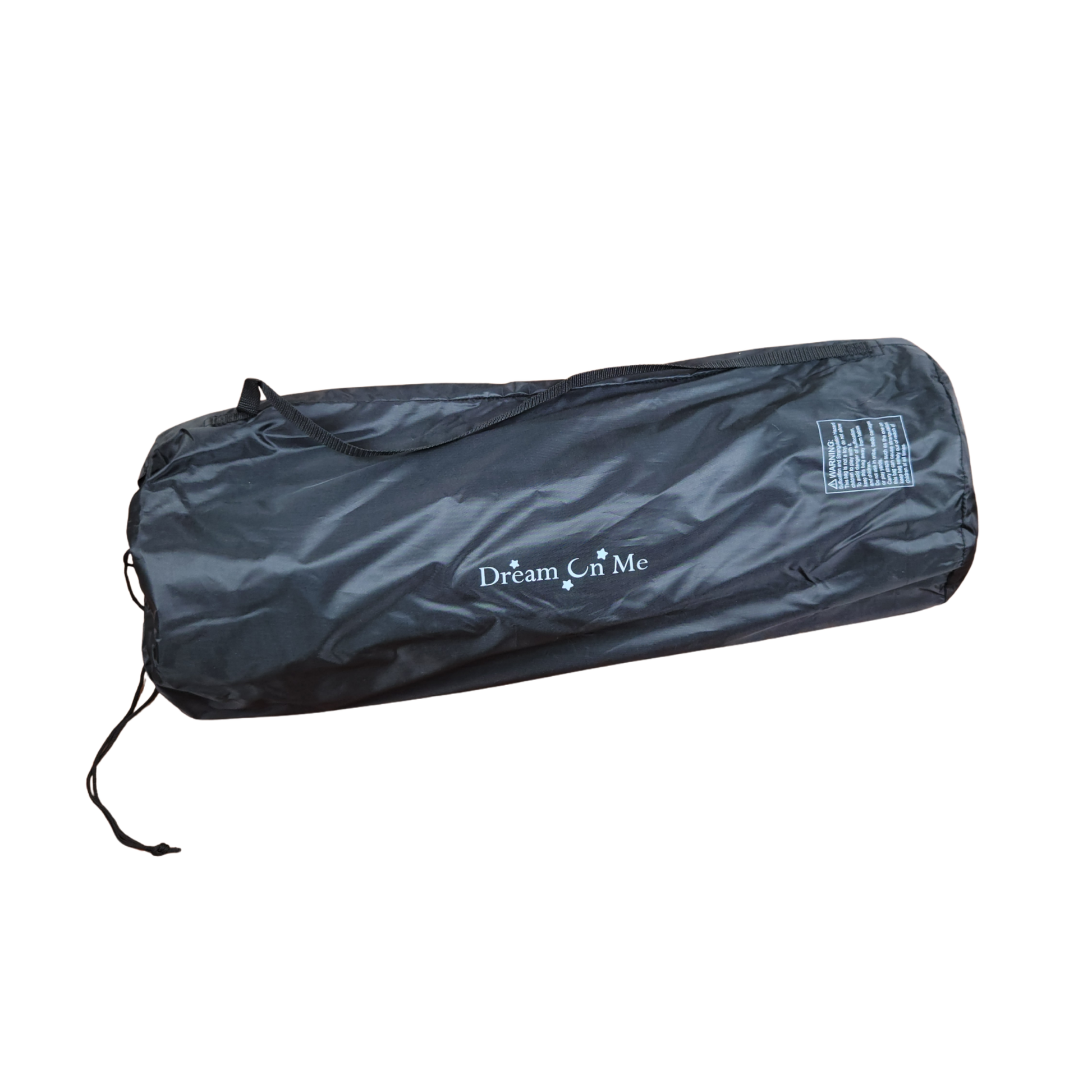 Dream On Me Onyx playpen black folded inside the travel bag