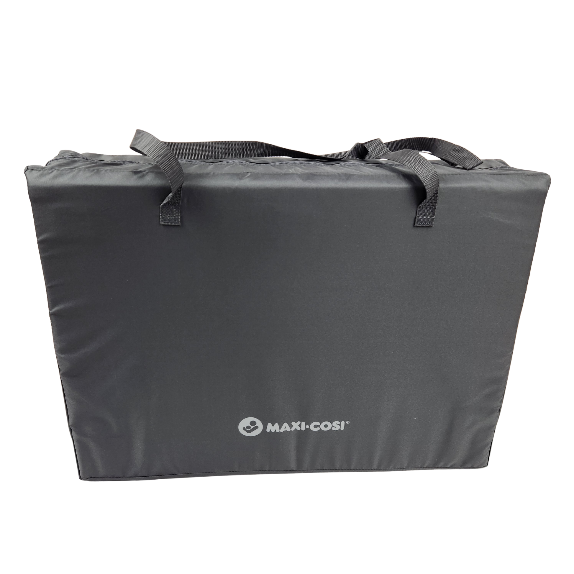 Maxi-Cosi Calao Light Playard Bassinet Beyond Graphite folded inside portable carry bag