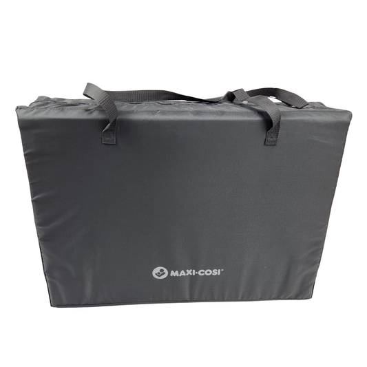 Maxi-Cosi Calao Light Playard Bassinet Beyond Graphite folded inside portable carry bag