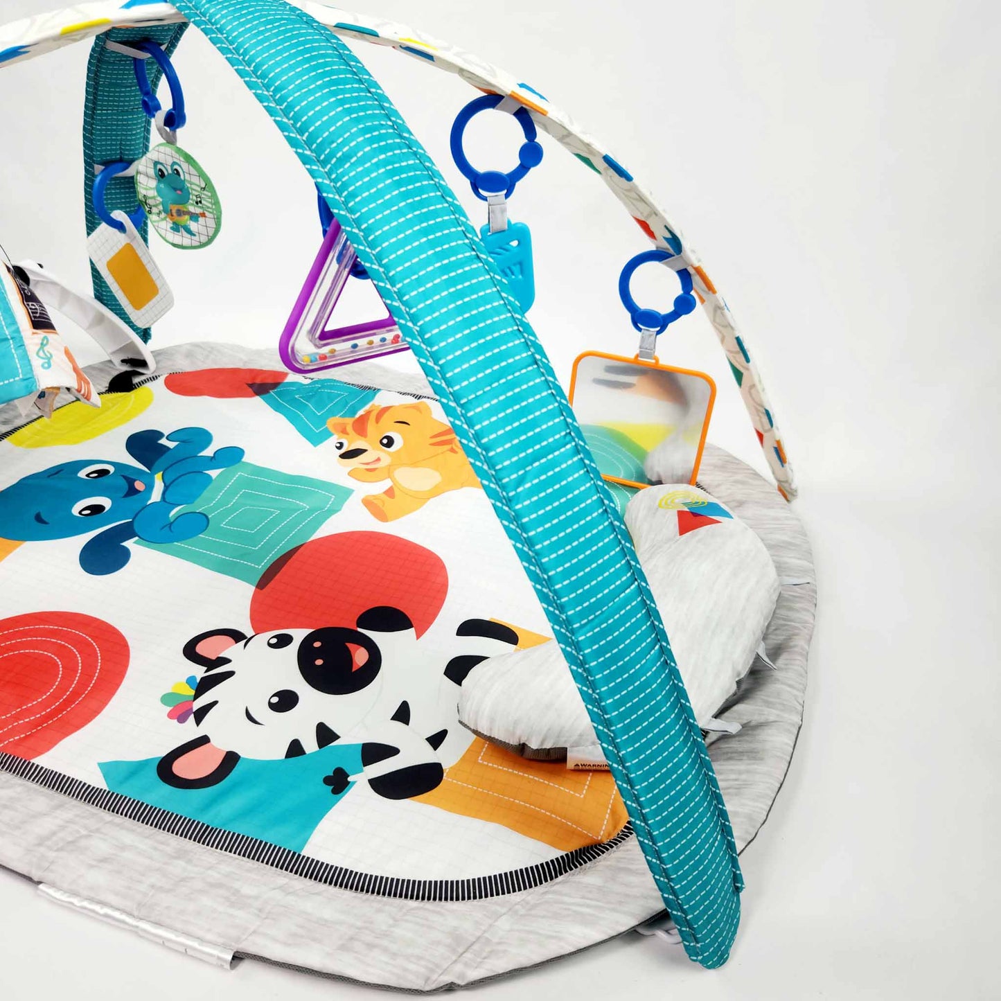 Baby Einstein 4 in 1 Kickin Tunes music activity gym play mat with piano, hanging toys and play mat assembled view