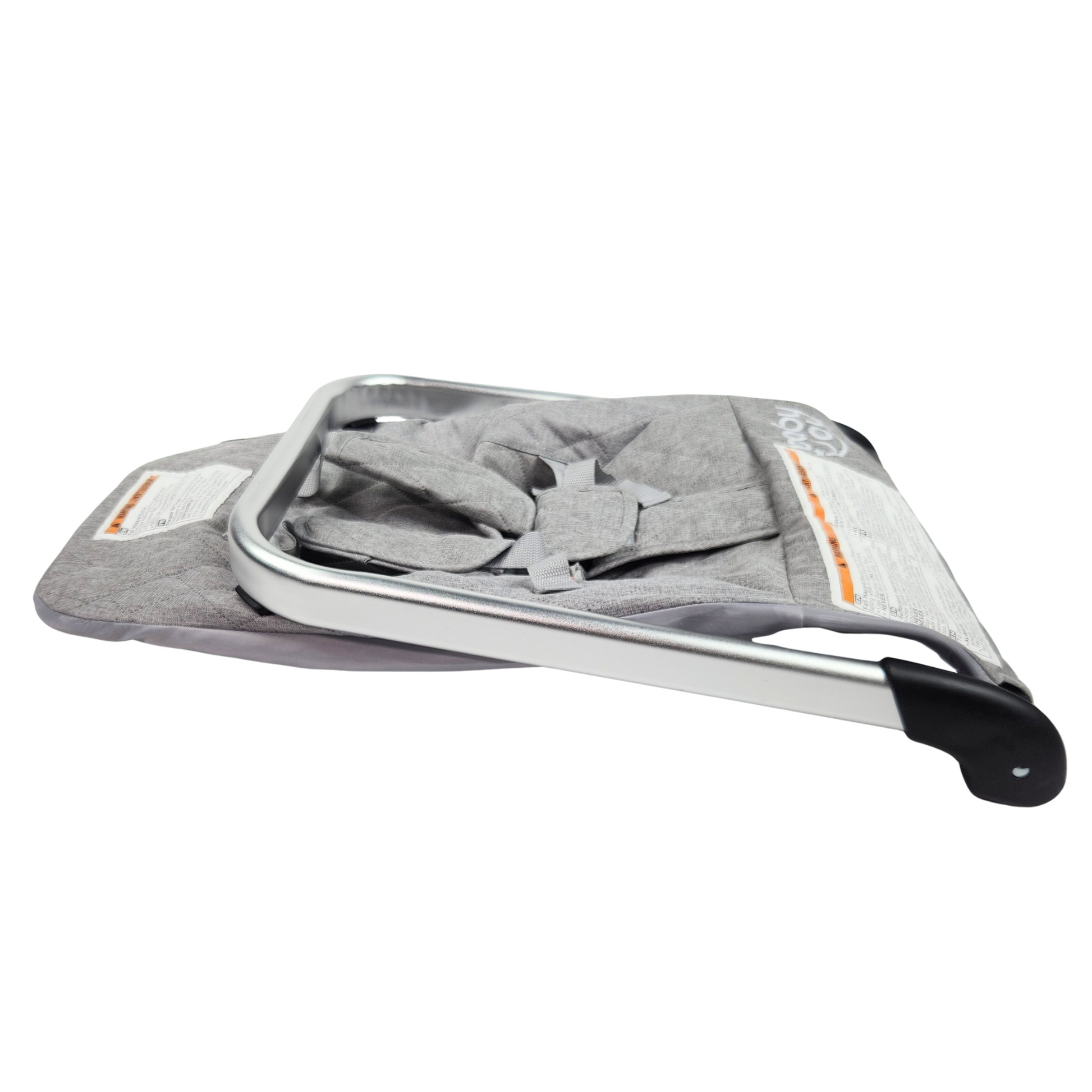 Babyjoy foldable baby bouncer stationary seat grey folded