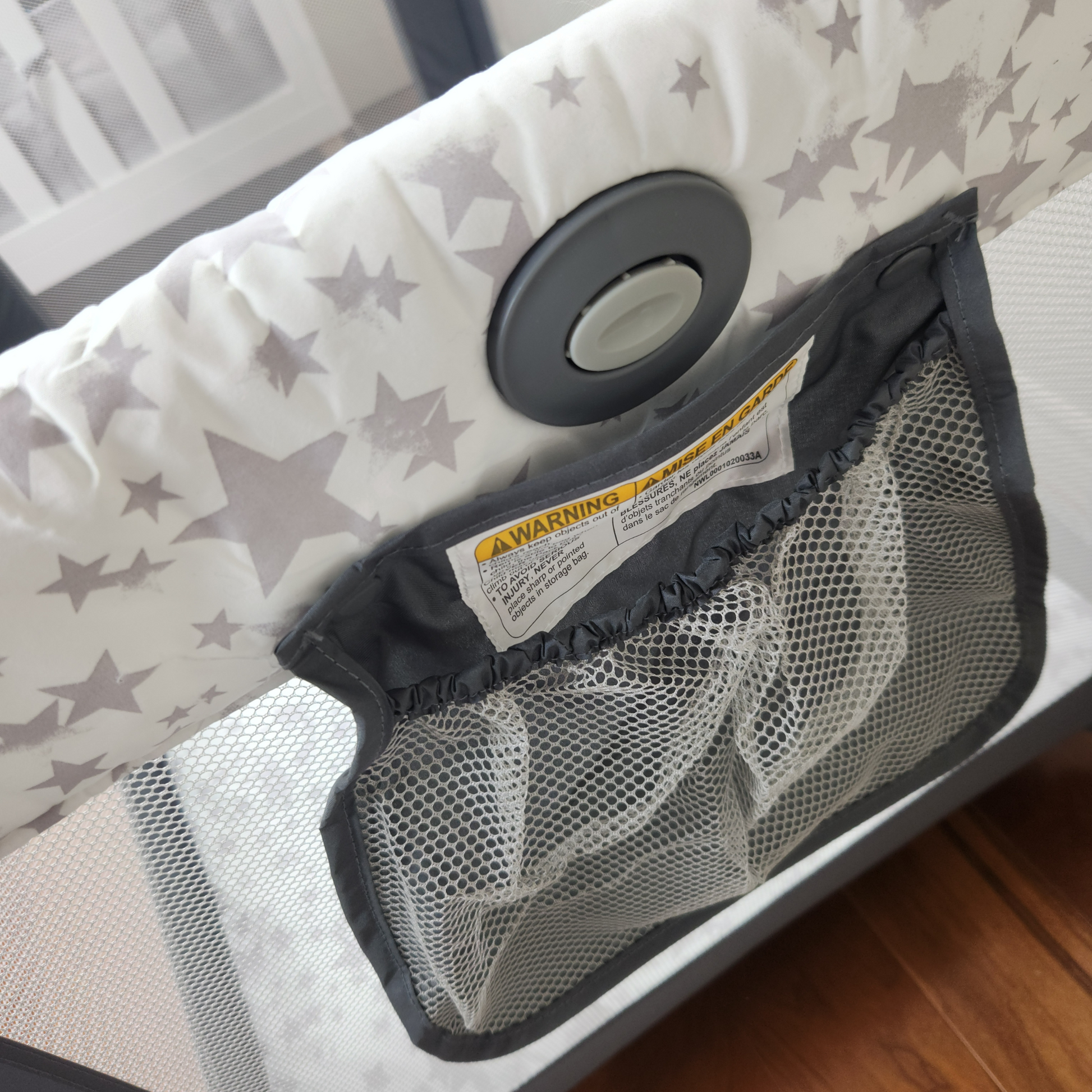 Graco Pack n Play playard Oskar side pocket detail