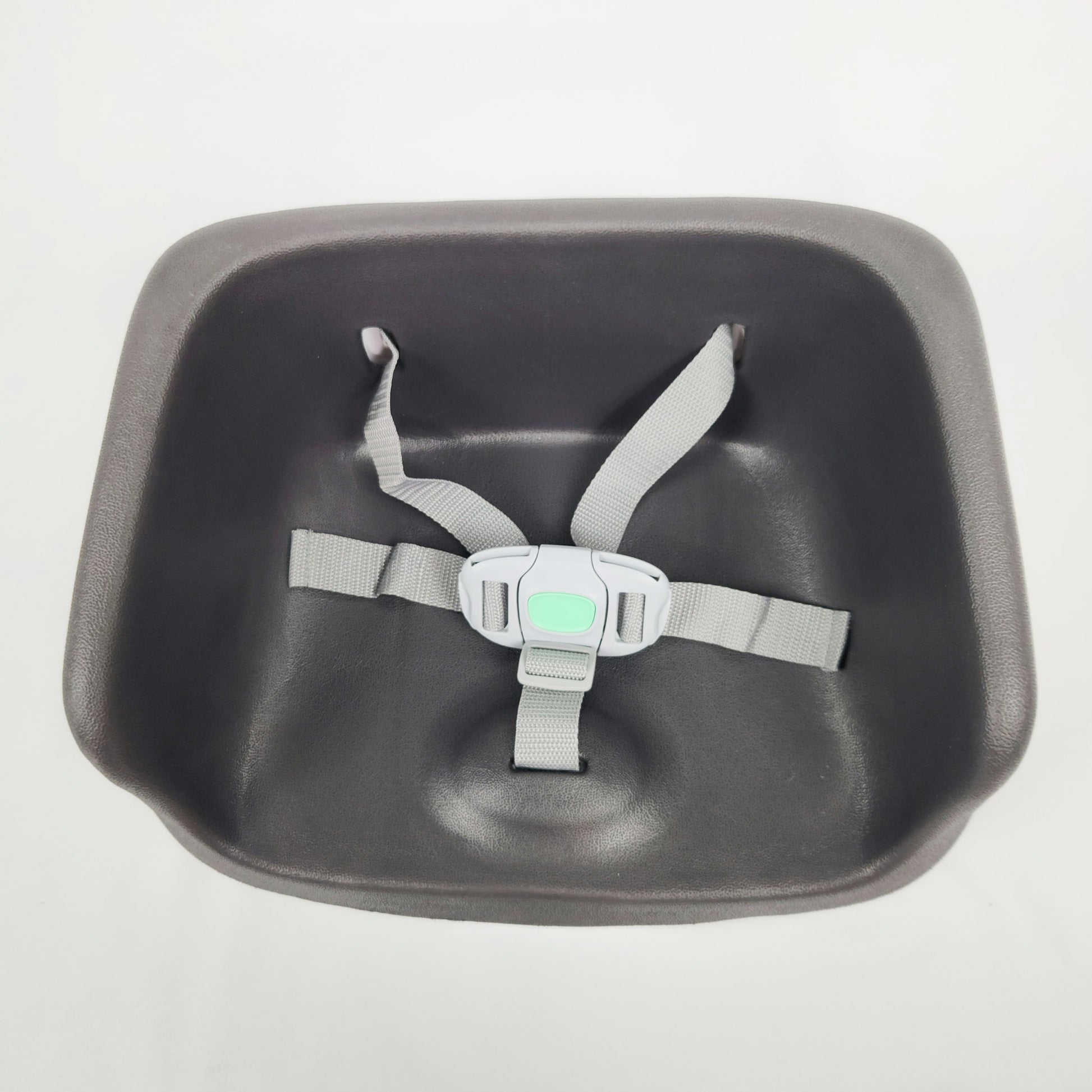 Ingenuity SmartClean toddler booster seat slate showing seat base and adjustable safety harness top view