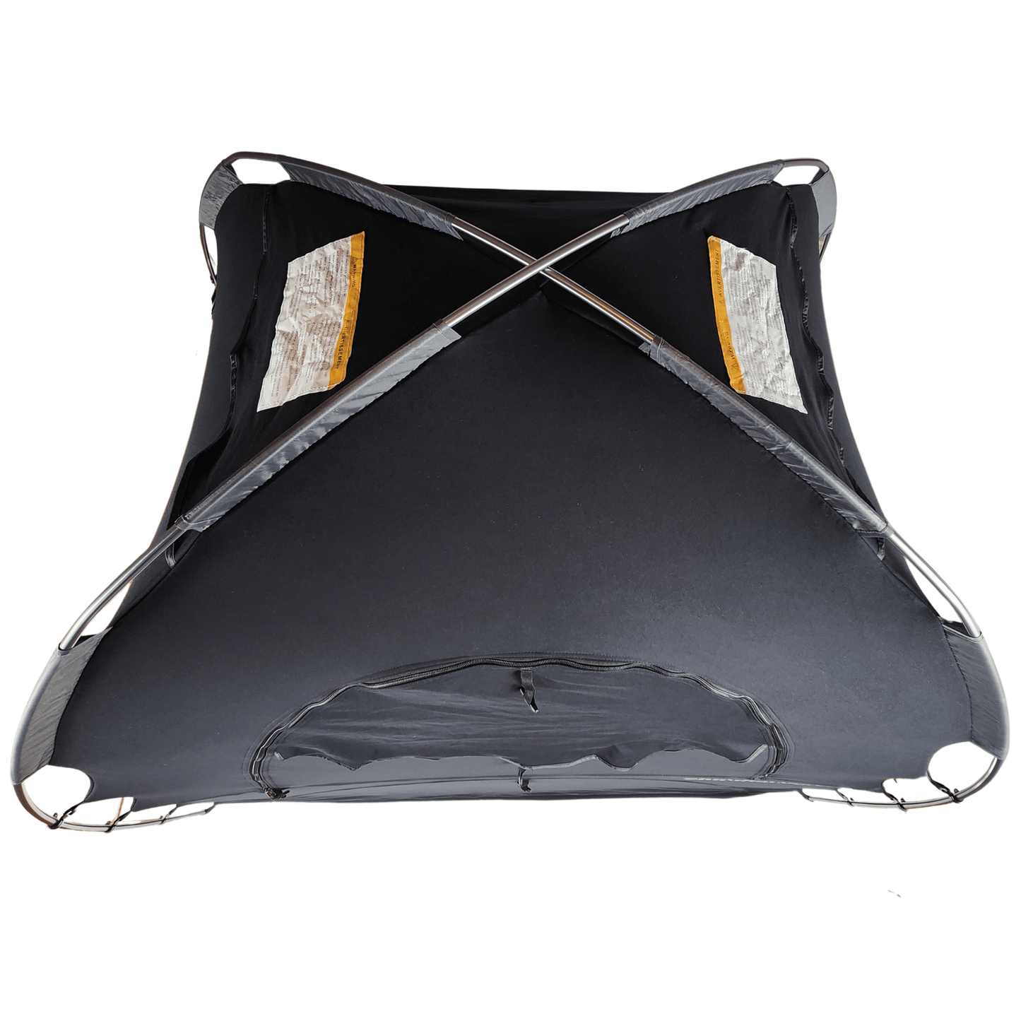SlumberPod portable privacy pod blackout canopy crib cover bed tent in black when set up front top view